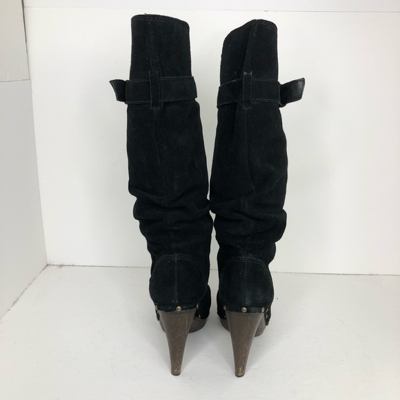 STEVEN by Steve Madden black suede heeled boots - Picture 3 of 12